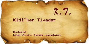 Kléber Tivadar névjegykártya