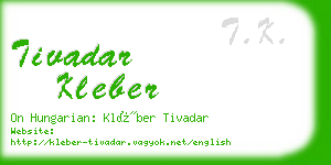 tivadar kleber business card